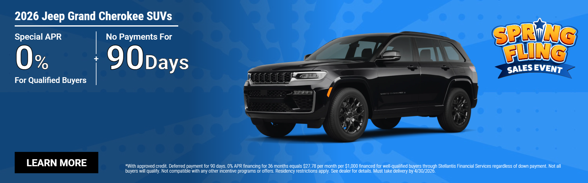 2026 Jeep Grand Cherokee SUVs 0% APR for 36 months