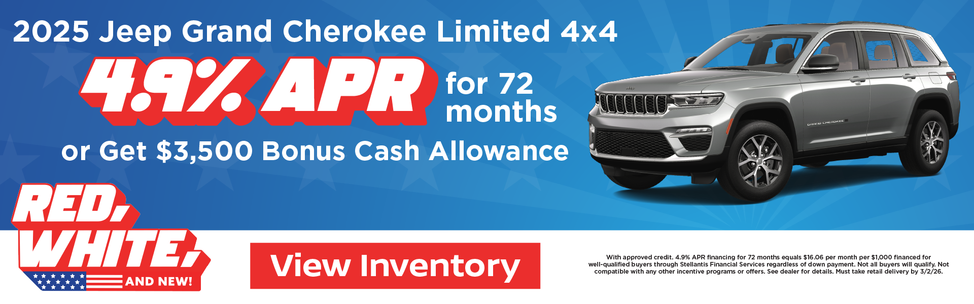 2025 Jeep Grand Cherokee Limited 4x4 4.9% APR for 72 months