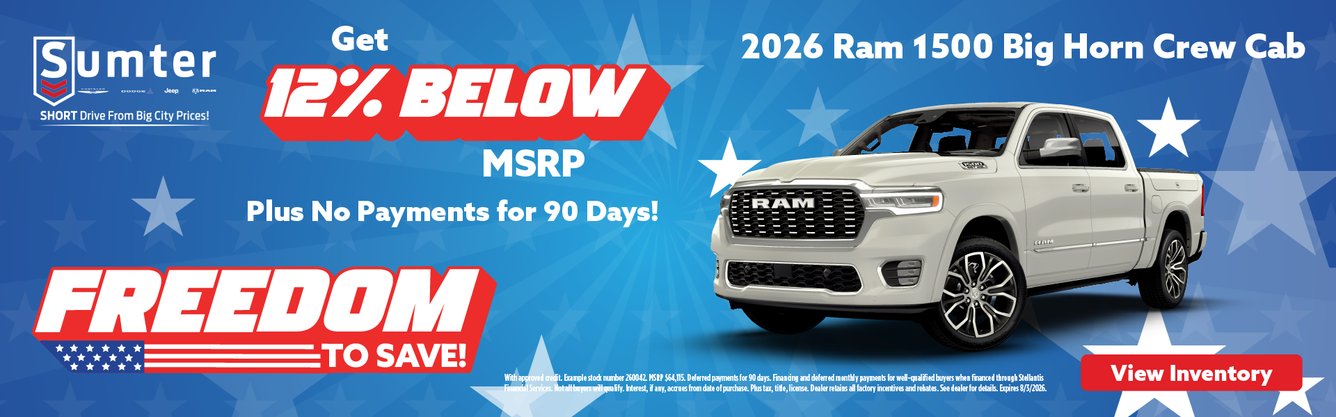2026 Ram 1500 Big Horn Crew Cab Get 12% Below MSRP