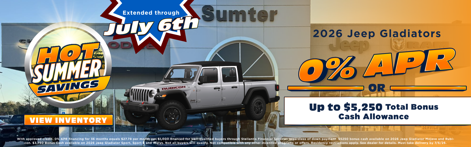 2026 Jeep Gladiators 0% APR