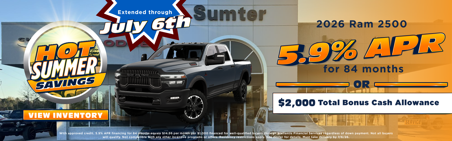 2026 Ram 2500 5.9% APR for 84 months