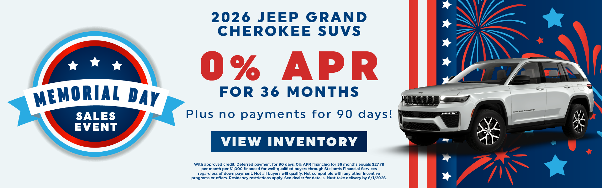 2026 Jeep Grand Cherokee SUVs 0% APR for 36 months