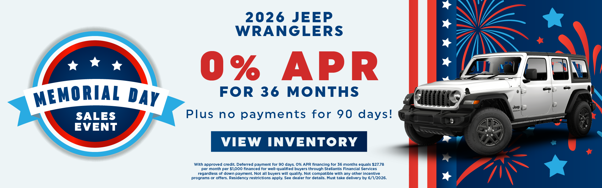 2026 Jeep Wranglers 0% APR for 36 months