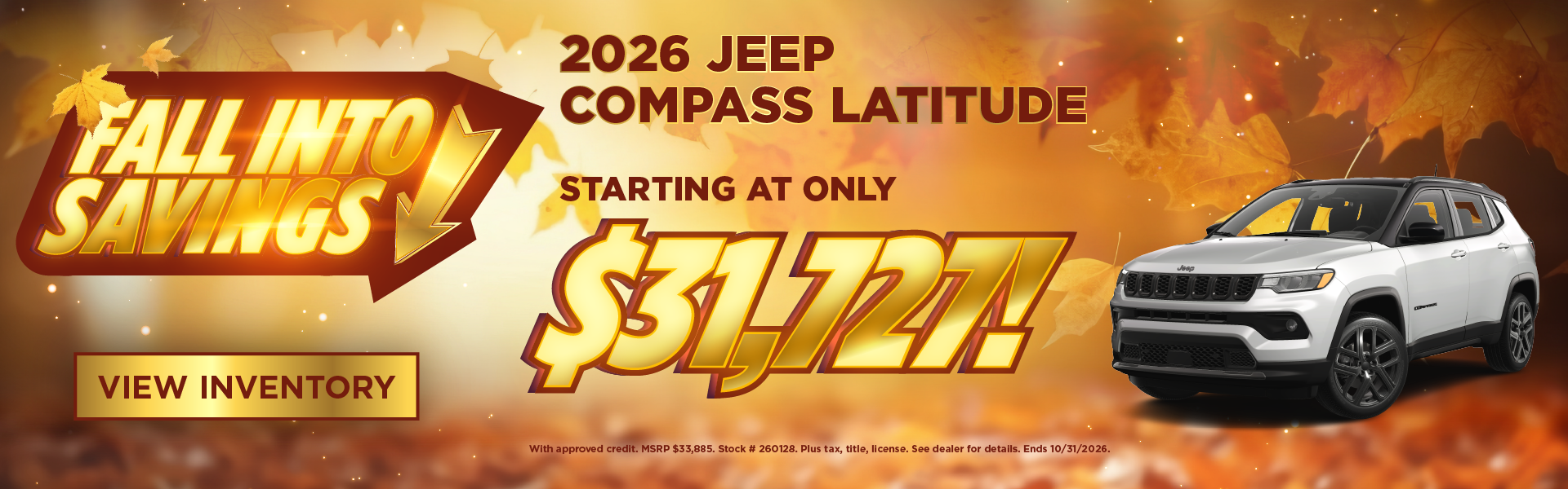 2026 Jeep Compass Latitude Starting at only $31,727!