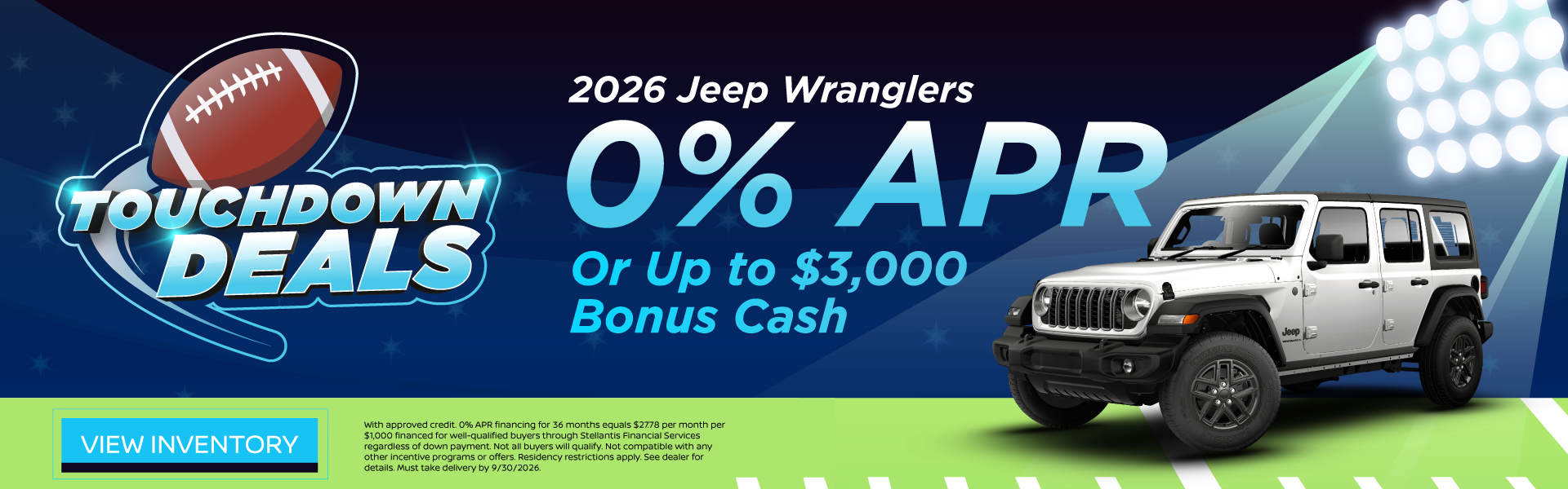 2026 Jeep Wranglers 0% APR Or Up to $3,000 Bonus Cash