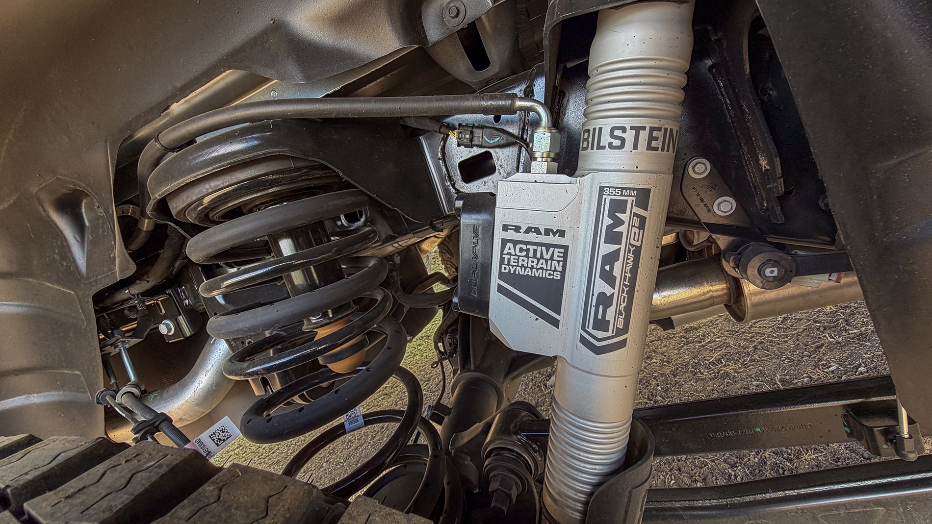 Bilstein Black Hawk e2 adaptive performance shocks on the 2027 Ram 1500 TRX SRT